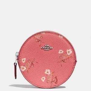 💐Round Coin Case With Floral Bow Print💐